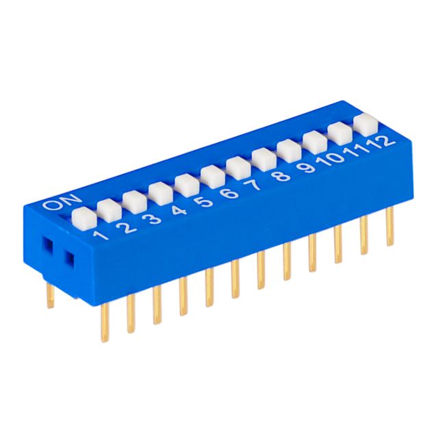 2.54mm 0.100" DIP switch SPST 12 positions