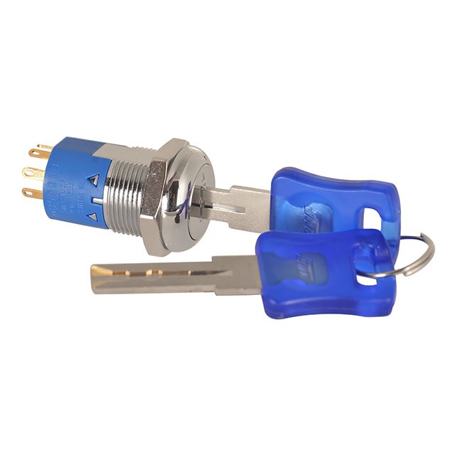 Keylock switch on-on-on 4A 125VAC 2A 250VAC 3 positions 1 key withdrawal turn 45°