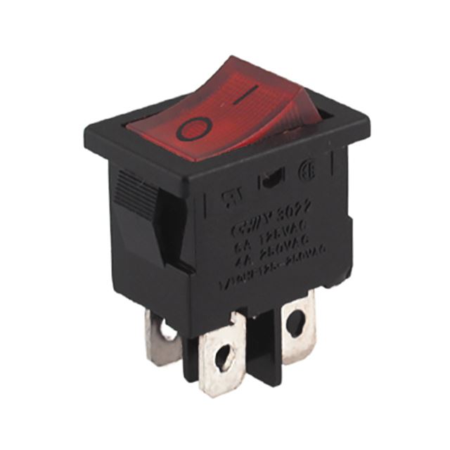 Illuminated rocker switch DPST on-off 10A 125VAC 5A 250VAC 4 positions with I-O