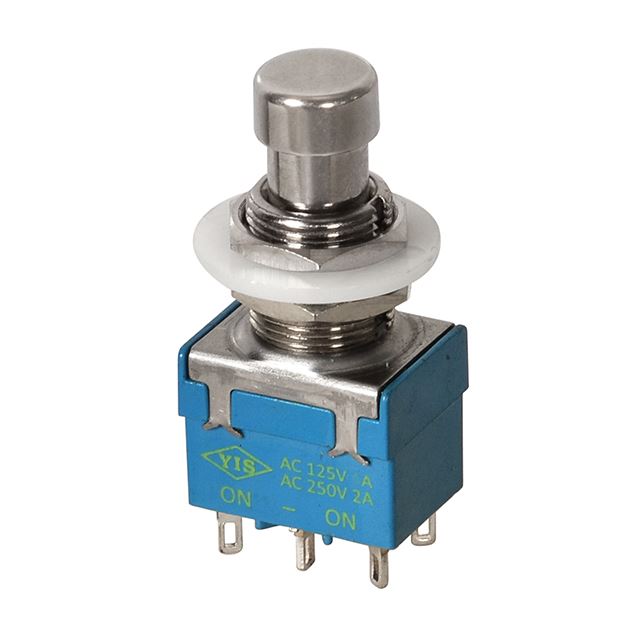 Pushbutton switch DPDT latching type off-on 4A 125VAC 2A 250VAC 6 pins