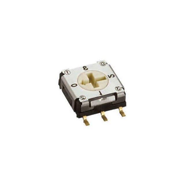 Miniature size rotary selector switch SMD flat type 7x7mm 100mA 5VDC 4 positions
