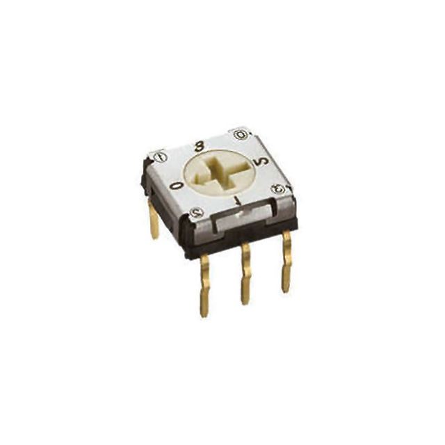 Miniature size rotary selector switch through hole flat type 7x7mm 100mA 5VDC 4 positions