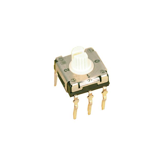 Miniature size rotary selector switch through hole shaft type 7x7mm 100mA 5VDC 4 positions