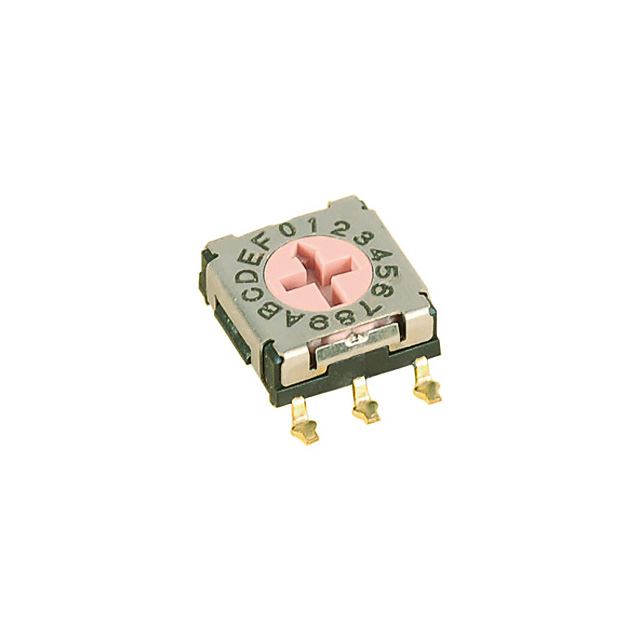Miniature size rotary selector switch SMD flat type 7x7mm 100mA 5VDC 16 positions