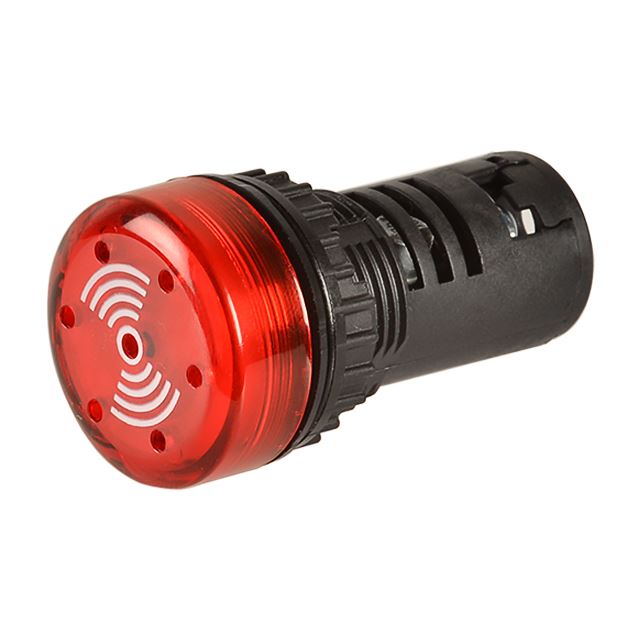 Buzzer indicator light continuous 220V red 22mm mounting hole