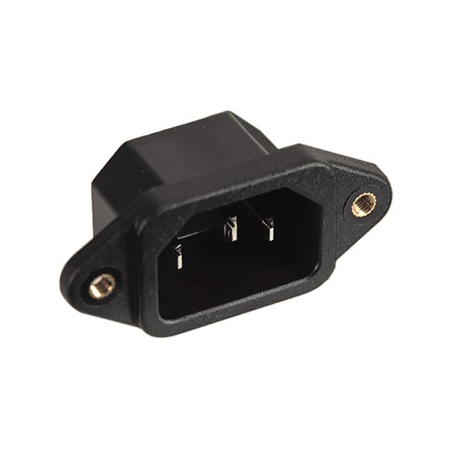 Right angle panel mount IEC connector male IEC-60320 C14 10A 250VAC 15A 250VAC