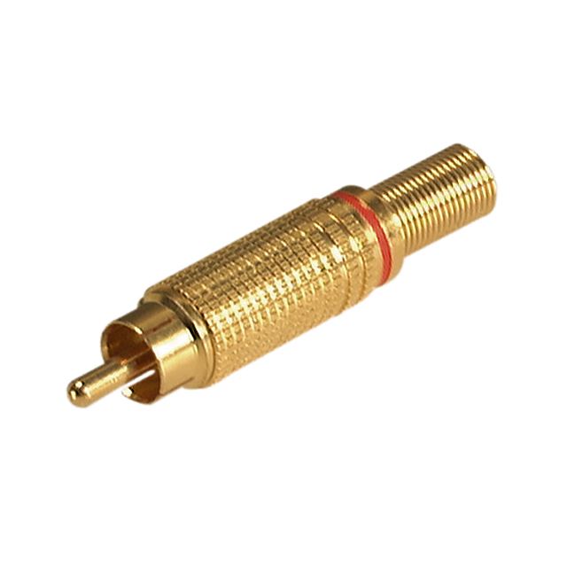 Audio/video connector RCA phono plug cable mount gold