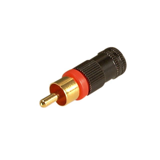 Audio/video connector RCA phono plug cable mount black barrel