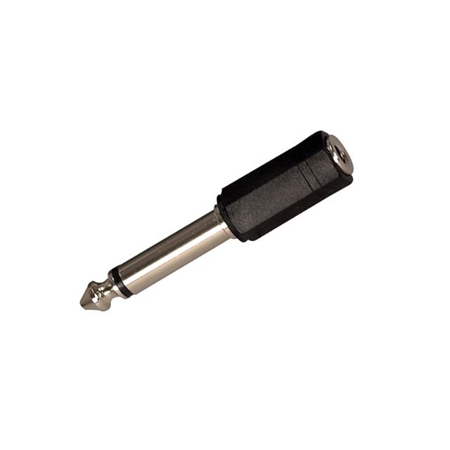 Audio adapter 6.35mm mono plug to 3.5mm mono jack nickel plastic shell