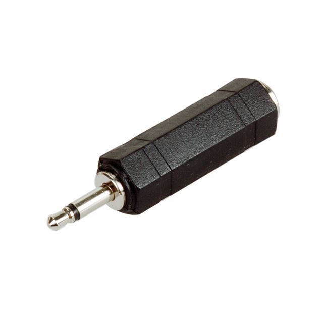 Audio adapter 3.5mm mono plug to 6.35mm mono jack nickel plastic shell