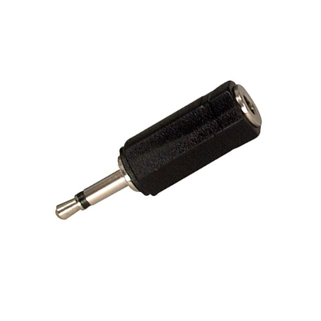 Audio adapter 3.5mm mono plug to 3.5mm stereo jack nickel plastic shell