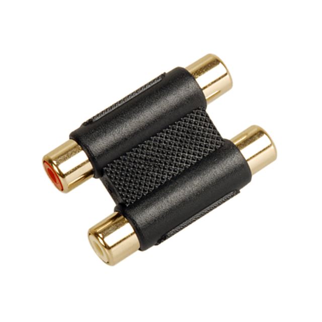 Audio adapter 2 x RCA jacks to 2 x RCA jacks plastic shell