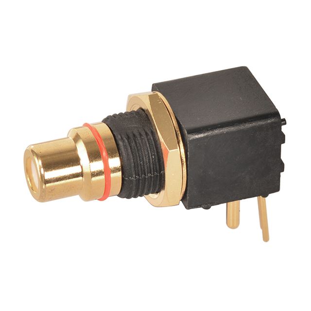 Audio/video connector right angle RCA phono jack gold