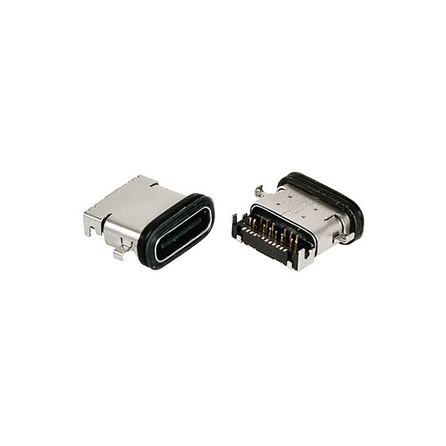Waterproof USB connector, USB 3.1/type C socket right angle through hole IP67