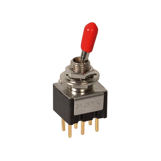 Mini toggle switch DPDT on-on 5A 120VAC 2A 250VAC gold PCB terminal 6 positions