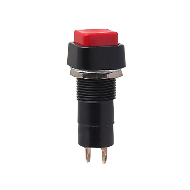 Square pushbutton switch NO type off-(on) momentary 3A 125VAC 2 pins
