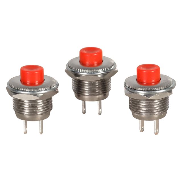 Miniature pushbutton switch NO type off-(on) momentary 1A 125VAC 2 pins