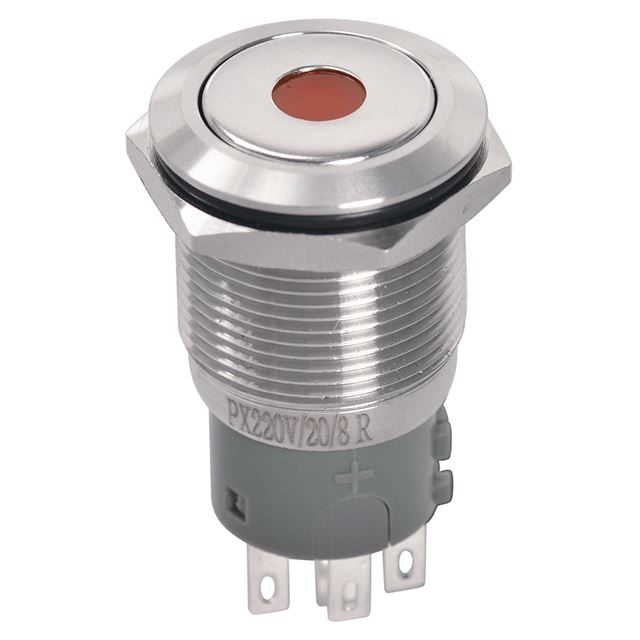 Illuminated LED metal pushbutton switch SPDT on-(on) momentary IP65 M19 3A 250VAC 3 pins