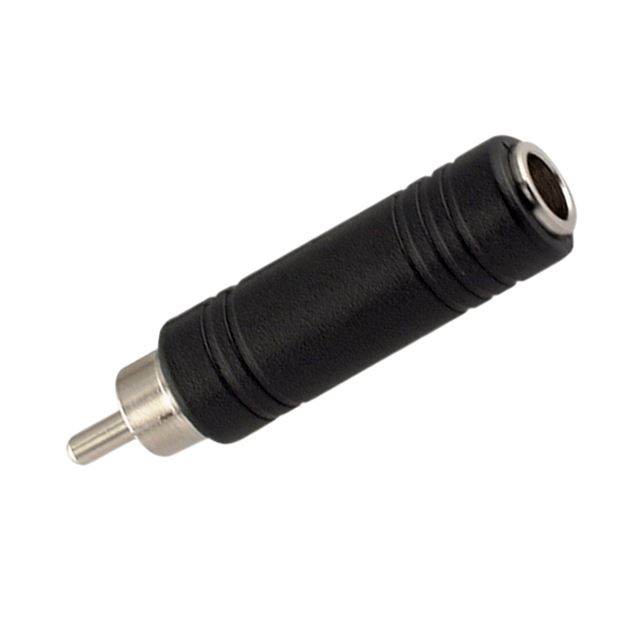 Audio/video adapter RCA phono plug to 6.35mm mono jack plastic shell