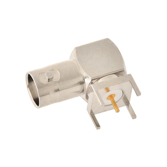 RF connector coaxial connector right angle BNC jack through hole PCB mount gold pin