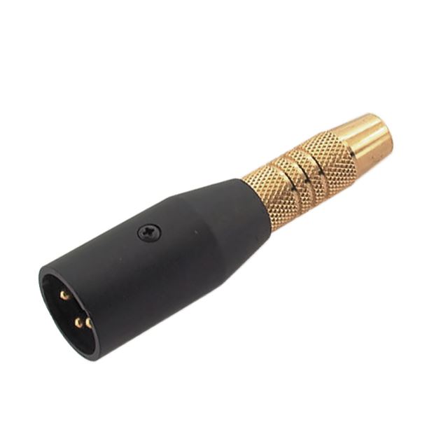 6.35mm mono jack to 3 way male XLR connector gold