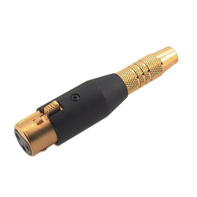 6.35mm mono jack to 3 way female XLR connector gold