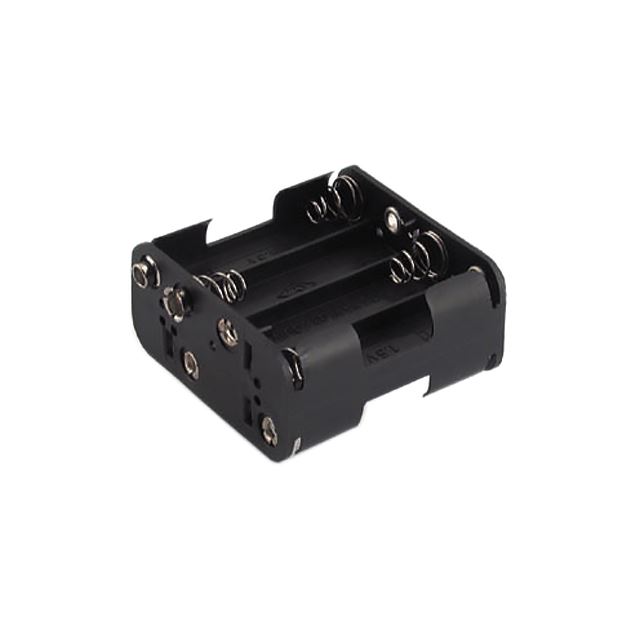 Battery holder AA x 8, coil spring contact, snap terminal