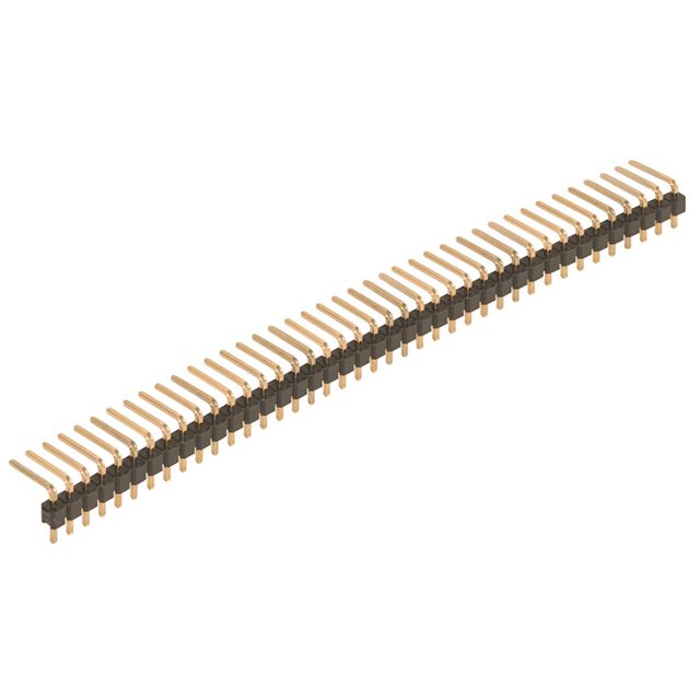 Board to board, 2.54mm pitch 40 ways right angle pin header 1 row through hole